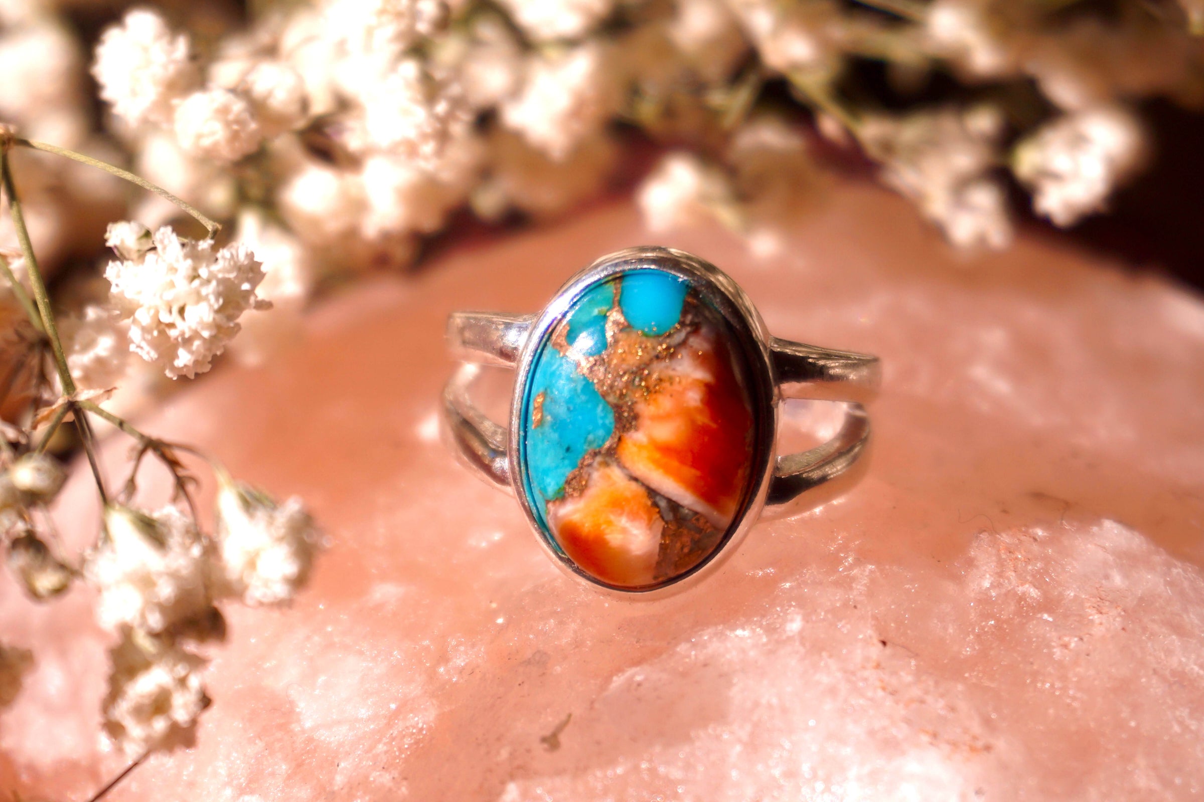 Gemstone Copper Oyster Turquoise Oyster Copper Turquoise Ring